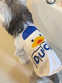 1pc Ruffle Hemline Sleeveless Undershirt, Stretchy Breathable For Cats And Dogs, Cute New Design, Suitable For Spring And Autumn