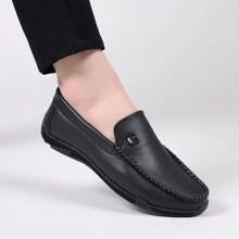 Business Casual Men's Leather Shoes, Anti-Slip, Wear-Resistant, Breathable, Moisture-Wicking Formal Dress Shoes For Wedding