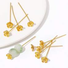 Ace placate cu aur de 18K, în formă de floare, ace metalice din alamă de înaltă calitate, pentru confecționarea bijuteriilor, accesorii pentru mărgele DIY lucrate manual