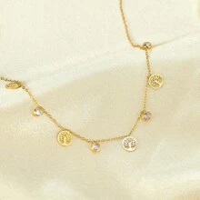 1 Pc Women Fashion Anklet With Tree Of Life & Shell Pendant Decor, Elegant & Casual Style, Suitable For Walking, Travel And Holiday Wearing