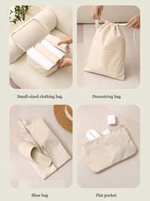 9pcs Large Capacity Travel Storage Bags, Waterproof Portable Organizer Bags For Clothes, Pants, Shoes, Socks, Luggage, Boho Style