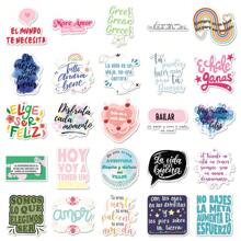 50PCS Motivational Spanish Stickers Vinyl Aesthetics Stickers For Scrapbooking, Diary, Laptop, Bumper, Skateboard, Water Bottle, Computer, Phone, Cartoon, Hard Hat, Car Stickers And Decals