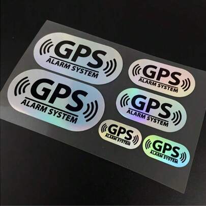 Set de 6 pegatinas reflectantes con láser GPS, pegatinas adhesivas impermeables de vinilo brillante para ventana lateral, carrocería trasera y parasol del automóvil, adecuadas para coches, motocicletas, barcos y portátiles