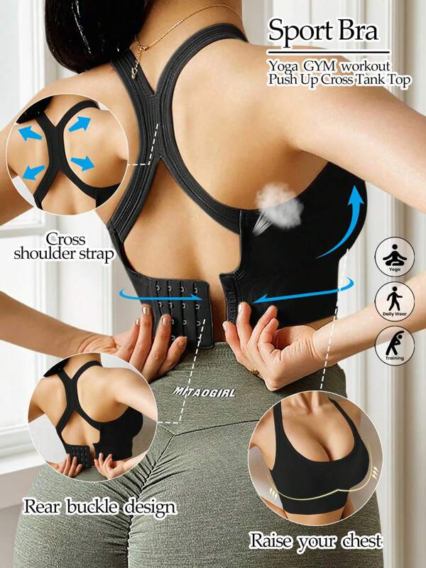 1pc No Underwire Women's Wire-Free Seamless Lightly-Padded Bra, Comfortable Breathable Underwear For Sports, Yoga And Daily Wear