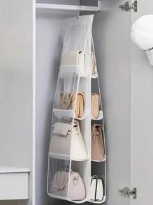 Organizer da appendere a più strati, salvaspazio per armadi, portatile, antipolvere, per appendere accessori di moda da donna, opzionale in nero/bianco a 6/8 scomparti, adatto per armadi, per riporre giocattoli, per organizzazione domestica