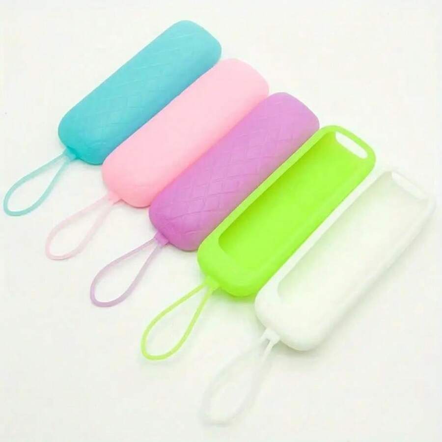 Universal Luminous Silicone Remote Control Cover With Hanging Rope - Used As A Protective Cover For TV Streaming Sticks And Voice Remote Controls, , Hisense, And Roku TV Remote Controls, With Shock-Absorbing, Anti Drop, Anti Scratch, And Dust-Proo - 紫色 - 查看 1