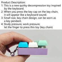 1 件缓解压力的键盘钥匙扣 - 具有音效的减压玩具，具有缓解压力的作用，并且具有明亮美丽的马卡龙色。外观、颜色和设计都非常吸引人，非常适合派对礼物和礼物，也非常适合赠送给朋友 - 彩色 - 查看 7