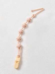 4pcs Baby Daisy Anti-Lost Hanging Strap, Suitable For Baby Bottles, Pacifiers, Teethers, Toys Silicone Anti-Drop Chain With Clips, Floral Anti-Drop Chain