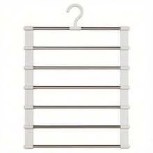 1/2 piezas Estante plegable para pantalones de acero inoxidable - Organizador de armario que ahorra espacio para jeans, leggings, pantalones, pantalones casuales, construcción de metal, solución de almacenamiento versátil, ideal para uso doméstico y comercial