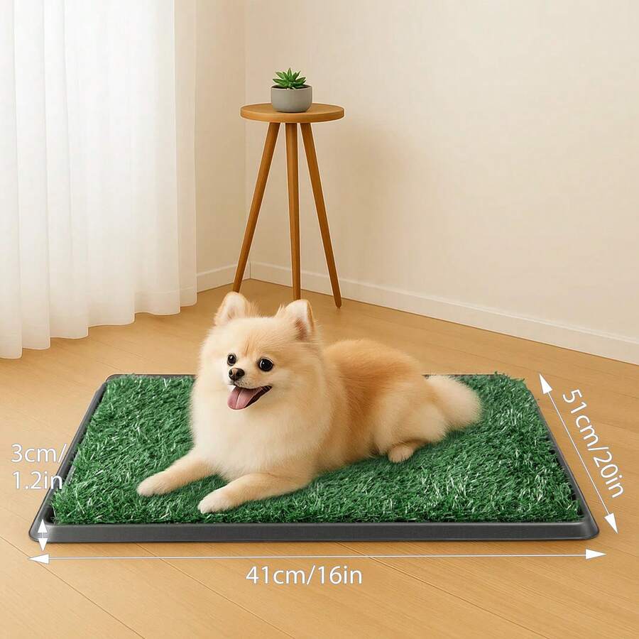 Dog Toilet Tray With Artificial Grass Reusable Dog Litter Tray For Puppies - L - View 1