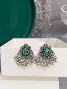 1 paire de boucles d'oreilles clochettes à imprimé floral à la mode, idéales pour un usage quotidien, des cadeaux ou des fêtes