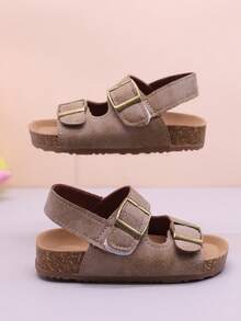 1 para dziecięcych minimalistycznych uniwersalnych sandałów, dziecięce buty plażowe z odkrytymi palcami, niemowlęce letnie antypoślizgowe kapcie do chodzenia - Kolor khaki - Zobacz 7