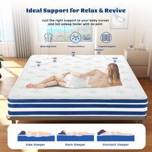 High Quality High Rebound Full Size Individual Innnerspring Freshing Cooled Gel Memory Foam Hybrid Comfortable Cushion Medium Firm Bed Mattress 12 In 10 In - White - View 3