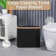 Toilet Paper Basket 28L, Storage With Lid For Bathroom, Free Standing Toilet Paper Organizer,Bathroom Accessories And Storage - Multicolor - View 11