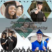 Graduation Cap Headband Secures Your Grad Cap Upgrade Insert Hairstyle Hat Accessories Hairband For Graduates Gift - Square Black - View 5