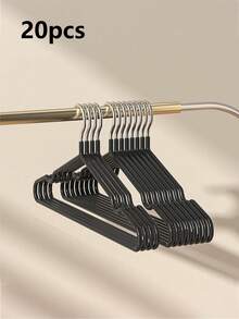 1pc/5pcs/10pcs/20pcs/40pcs/60pcs Black Hangers For Home Use, Non Slip And Non Marking Hangers For Drying, Dipping And Molding, Adult Style Clothes Hangers - Black - View 15
