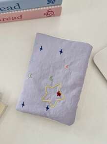 1pc Passport Holder For Travel Official License Cute Fabric Passport Cover With Star Embroidery Travel Must Haves Accessories Cruise Ship Essentials Passport Book Holder Flying Essentials Travel Gifts