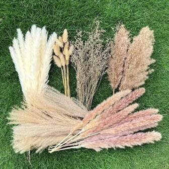 60 pièces Herbe de queue de lièvre en rotin artificielle, décoration printanière. Pampas BOHO, pour la Saint-Valentin, le mariage, le jardin, Noël, Halloween, Pâques, Thanksgiving, la maison, le salon, le bureau, différents types de pièces, la table, les fêtes en plein air, avec un vase, décoration d'automne