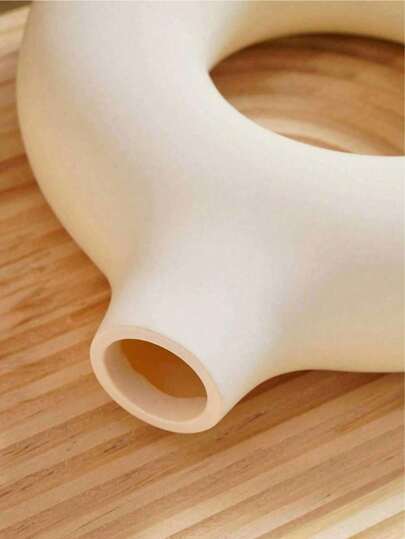 1pc Plastic Round Vase, Artificial Dried Flower Art Large Garden Planter, Wedding Dining Table, Office, Dorm, Room view 5