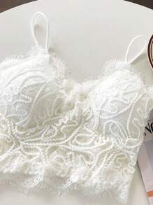 2pcs Lace Sexy Camisole Bra Top Underwear Layering Tank Tops, Backless Tube Crop Top Suitable For Wear As Outerwear