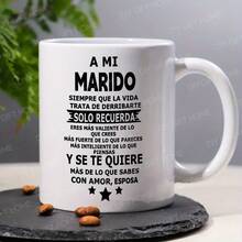 1 Piece, 'To My Husband' Inspirational Ceramic Coffee Mug - Cup For My Husband, Reusable, Perfect Summer Winter Drink Gift,  And Comfortable Grip, Room Decoration, Home Decoration, Party Gift, Birthday Gift, Holiday Gift - Cúp đen - Xem 5