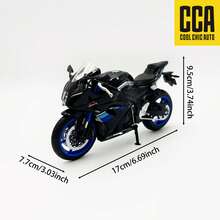 C C A 1:12 比例铃木 GSX-R1000 摩托车模型，黑色/蓝色可选，带/不带展示架，可直立，方向盘可移动，后轮带逼真悬架，是摩托车爱好者收藏的理想选择，适合男孩和女孩的玩具，街头/越野摩托车装饰，万圣节、圣诞节、生日礼物 - 黑色 - 查看 6