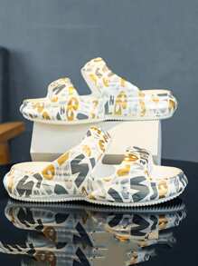 Sandalias unisex con cierre deslizante, hombres y mujeres, jóvenes y adolescentes, estudiantes universitarios, zapatillas casuales para exteriores, suela blanda y cómoda Thick, correa, sandalias de playa, patrón Asymmetrical Camlage, color A