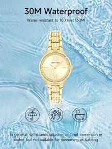 Anne Klein Gold-Tone Quartz Bracelet Women's Watch,Chic Ladies' Gold Watch With Adjustable Link Bracelet,AK/4060CHGB - Gold - View 4