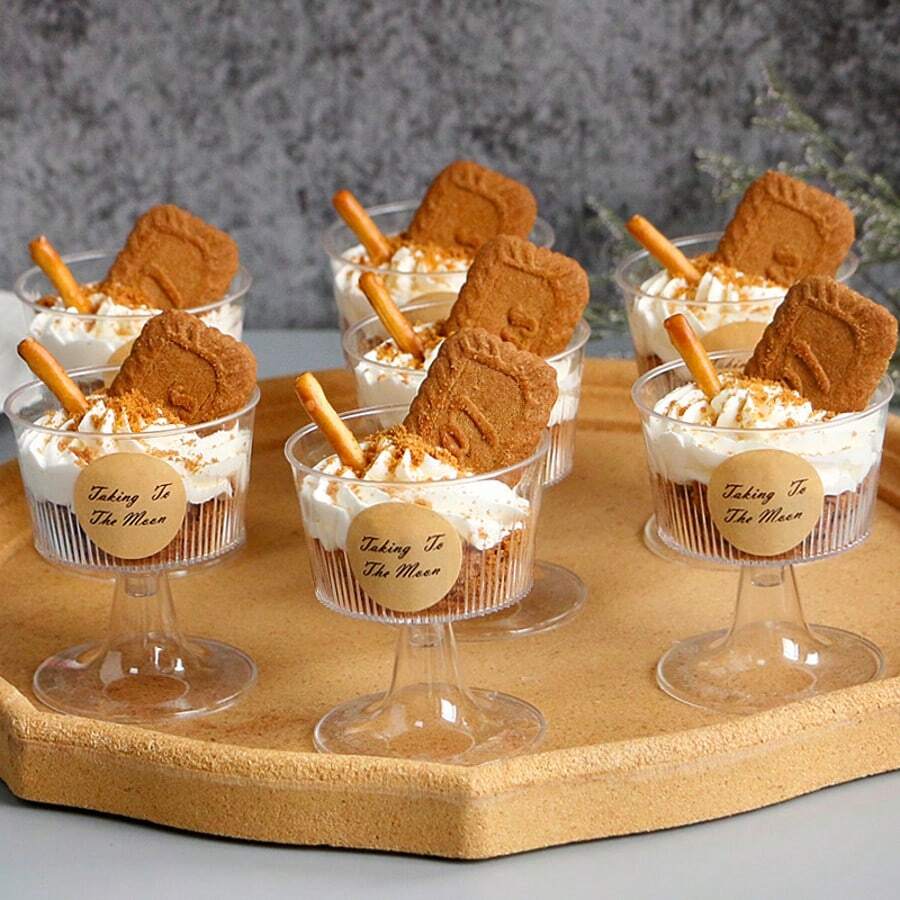 10pcs 100ml Dessert Cups, Plastic Material, Suitable For Espresso, Tiramisu, Cheesecake, Mousse, Reusable, Ideal For Birthday Party, Wedding, Halloween And Christmas Gifts (Cups Only, No Stickers Included) - Multicolor - View 1