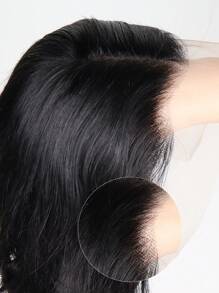 Peruci mixte - Un amestec de păr uman amestecat și sintetic, peruci cu dantelă frontală 13x4, peruci scurte bob amestecate, pre-smulse cu păr de bebeluș, drepte, 13x4, transparente, cu dantelă frontală, peruci de păr uman amestecat pentru femei, densitatea părului amestecat 180% (peruci bob 6-16 inci), păr amestecat