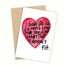 1pc,A Unique Greeting Card, I Love You So Much, Creative Text Pattern, Funny Birthday Card, Anniversary Gift, Valentine's Day Gift, Proposal Card, Greeting Card For Wife, Husband, Romantic Gift -With Envelope