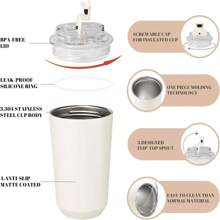 Botella de agua de acero inoxidable aislada de 260ml, taza de moda 2025 para Smeg, adecuado para bebidas calientes y frías, agua con gas, té de frutas, zumo, café