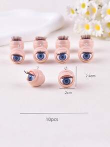 10件/6件/20件 3D 柔性可开闭眼亚克力吊坠 女士 DIY 珠宝制作 - 藍色 - 查看 6