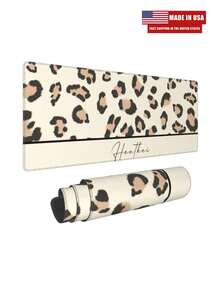 [MADE IN USA]Personalized Office Desk Pad, Custom Office Desk Pad, Personalized Office Desk Pad, Name Office Desk Blotter, Mouse Pad, Brown/Golden Leopard High-End Minimalist. - Leopard - View 7