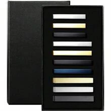 1/10 pièces Ensemble de pinces à cravate pour hommes, ensemble de pinces à barre de cravate pour cravates régulières, mariage, affaires