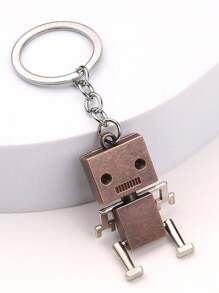 1pc Men's Creative Movable Robot Keychain Cartoon Pendant Keyring, Small Gift For Bag/Car Decor
