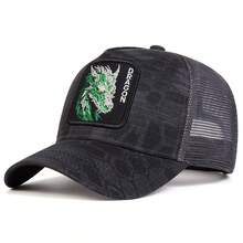 1 件男士龙卡车司机帽，个性化字母和龙刺绣棒球帽，街头时尚，春季、秋季、旅行、海滩休闲帽 - 彩色 - 查看 13