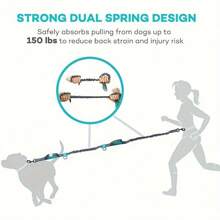 Adjustable 3-In-1 Dog Running Leash - 5m Retractable Hands-Free Leash For Jogging And Training | Reflective Leash With Swivel And Shock Absorber | Outdoor Leash For Medium To Large Dogs (Up To 110 Lbs)