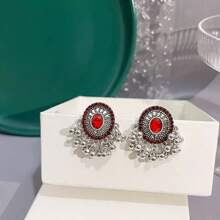 1 paire de boucles d'oreilles clochettes à imprimé floral à la mode, idéales pour un usage quotidien, des cadeaux ou des fêtes