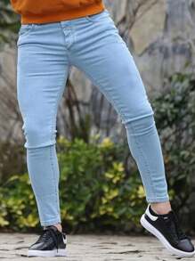 Men's Casual Washed Slim Fit Denim Jeans