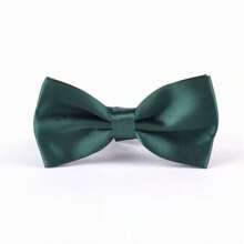 1pc Men's Business Casual Suit Set With Classic Bow Tie, Wrinkle Resistant, Polyester Fiber Blended Fabric, Suitable For Office Commute, Banquets, Business Events, Multiple Colors Available