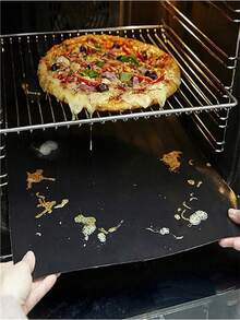 2 Pieces Non-Stick Baking Sheet, Disposable Baking Parchment Paper - Fits Most Grills Because Too Small For Ovens,Ves And Grills - Durable Material, Real Thing Is Smaller, Perfect For Outdoor Grilling And Cooking (Random Color And Style) - Black - View 5