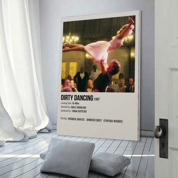 Retro Romance Movie Dancing Poster Dirty Poster Canvas Poster Home Bedroom Garage Art Decor Canvas Painting And Prints Wall Art Picture For Bedroom Home Decor Room Decor Wall Decor Wall Sticker Sticker Stickers