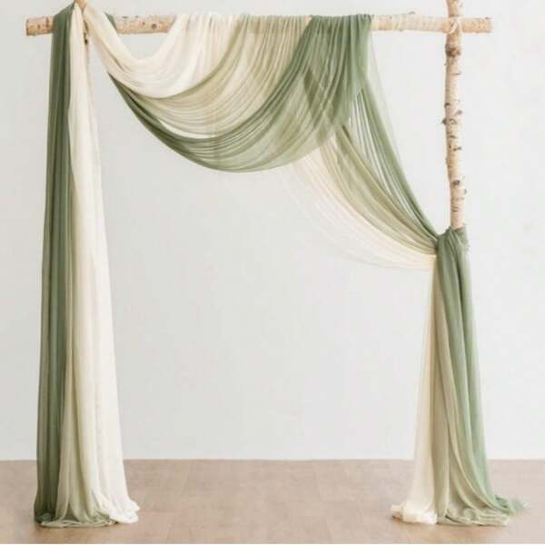 1 pieza de tela vaporosa para cortina, 30*300cm/75*300cm, decoración para arco de boda, telón de fondo para boda, ceremonia, iglesia, jardín, eventos