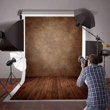 Sfondo fotografico in vinile morbido di 150x210 cm con muro marrone e pavimento in legno per servizi fotografici di neonati, ritratti astratti e accessori per fotografi