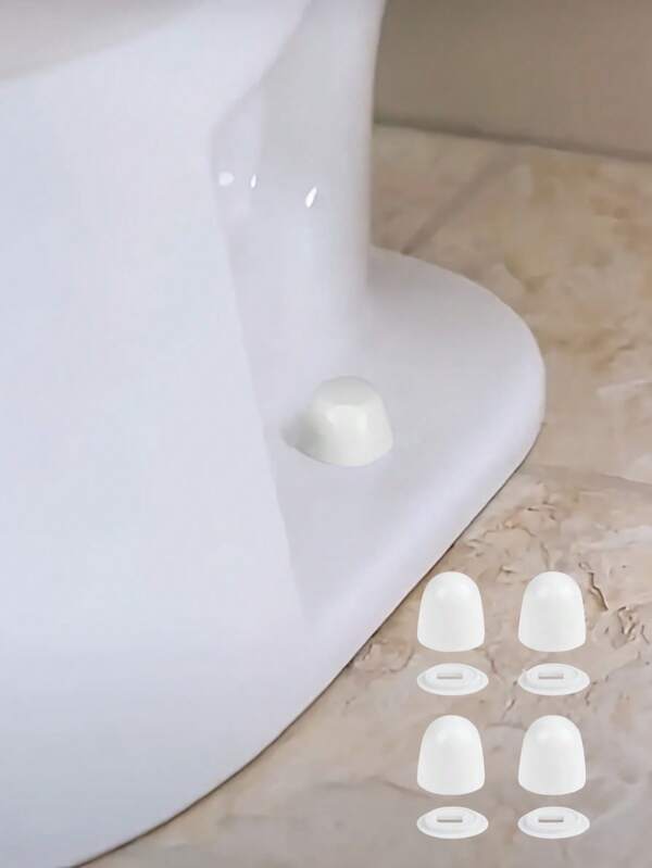 1/2/4/6 pièces Ensemble universel de cache-boulons en plastique rond pour toilette | Installation sans effort avec rondelles supplémentaires - Dissimule les boulons disgracieux, entretien facile et décoration de salle de bain blanche - Parfait pour l'entretien du cache-boulon de la cuvette des toilettes