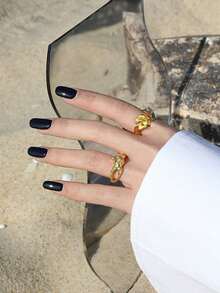 Unique Minimalist Design S925 Sterling Silver Textured Pleated Ring - White - View 2