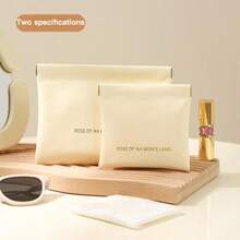 1pc/2pcs/ Mini Portable Storage Bag, Automatic Opening And Closing, Spring Clip Travel And Outdoor Wallet, For Coins, Headphones, Data Cable, Tissues, Sanitary Napkins, Cosmetics And Makeup Products Storage, Automatic Closing Wired Headphones Storage Bag, PU Coin Purse, Mini Portable Lipstick And Makeup Bag