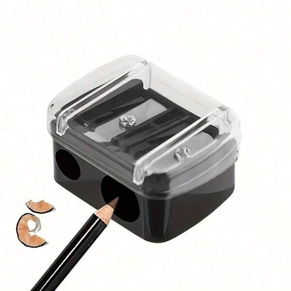 Double Hole Sharpener For Eyebrow Pencil, Eyeshadow Pencil, Lip Liner Pencil, Lipstick Pencil, Dual Tube Makeup Pencil Sharpener: Easily Sharpen Lip Liner, Eyeliner And Eyebrow Pencils!