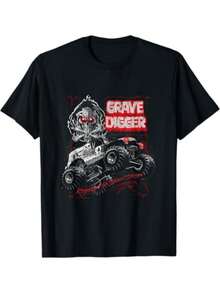 Men's Casual Round Neck Short Sleeve T Shirt  Monster Truck Design 1pcs 220g Heavy 100% Cotton T Shirt  Monster Jam Graphic Tee  Cool Summer - màu đen - Xem 1